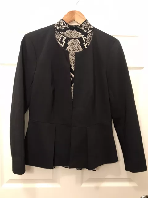 Black Suit Blazer 12P & Animal Print Shirt Medium, Apt. 9 Torie, ZARA