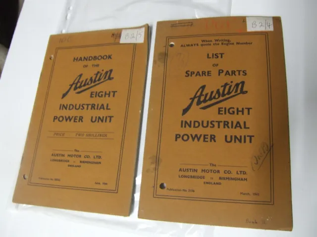 Manuale originale per Austin 8 centralina industriale & elenco ricambi