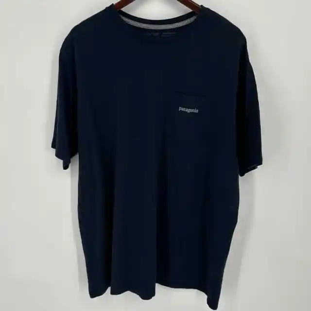 Patagonia LINE LOGO RIDGE POCKET RESPONSIBILI-TEE 38511 Navy Men’s Size XL