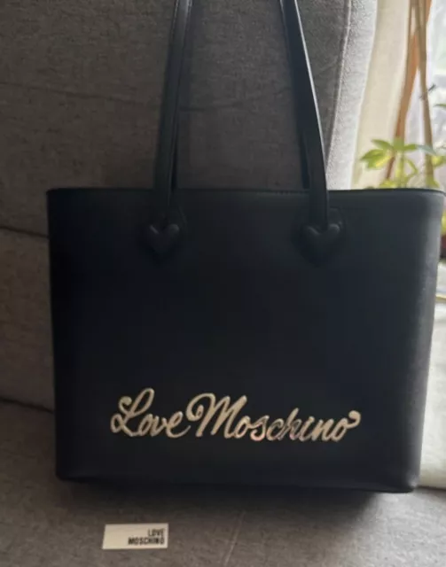 Love Moschino Shopper Tasche schwarz gold Topzustand