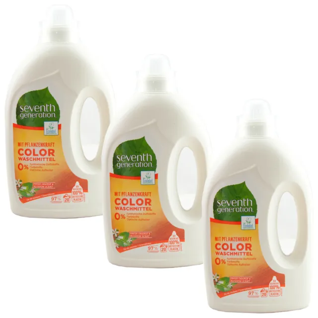 Seventh Generation Color Washing Product 3 x 20 Wl 0% Perfumes - Dyes