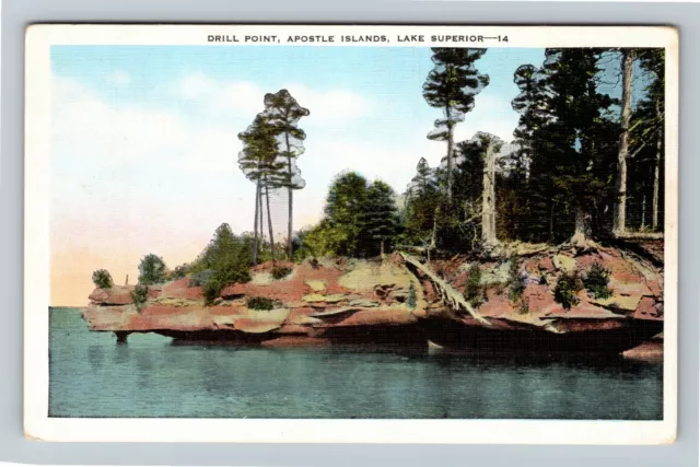 Apostle Islands, WI-Wisconsin, Drill Point, Lake Superior Vintage Postcard