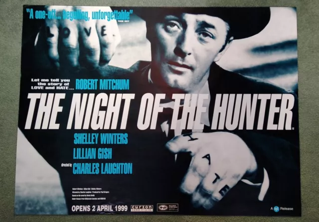 THE NIGHT OF THE HUNTER (1955) (BFI 1999RR) original UK quad movie poster