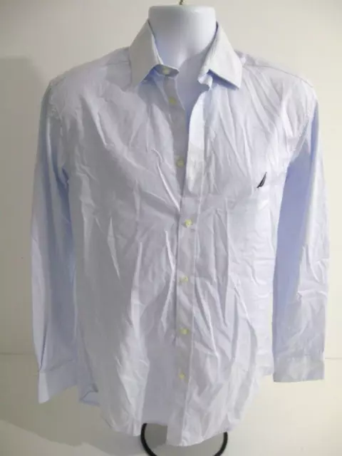 Nautica Tailored Fit Mens Light Blue Longsleeve Shirt Size 15.5"