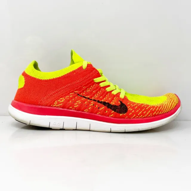 Nike Womens Free 4.0 Flyknit 631050-700 Orange Running Shoes Sneakers Size 7.5