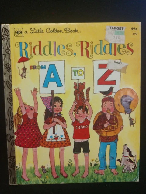 VINTAGE LITTLE GOLDEN book RIDDLES, RIDDLES from A to Z
