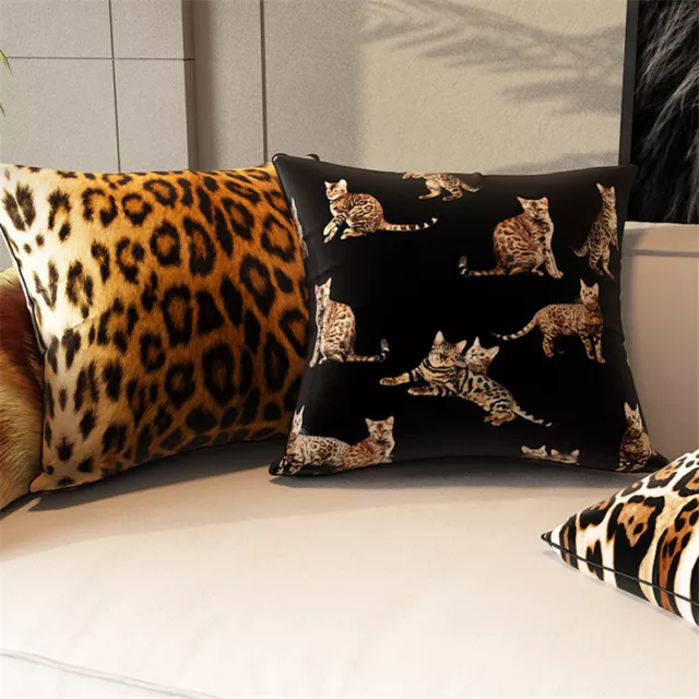 18x18in Leopard Print Velvet Fabric Throw Pillow Covers Sofa Bed Cushion Covers