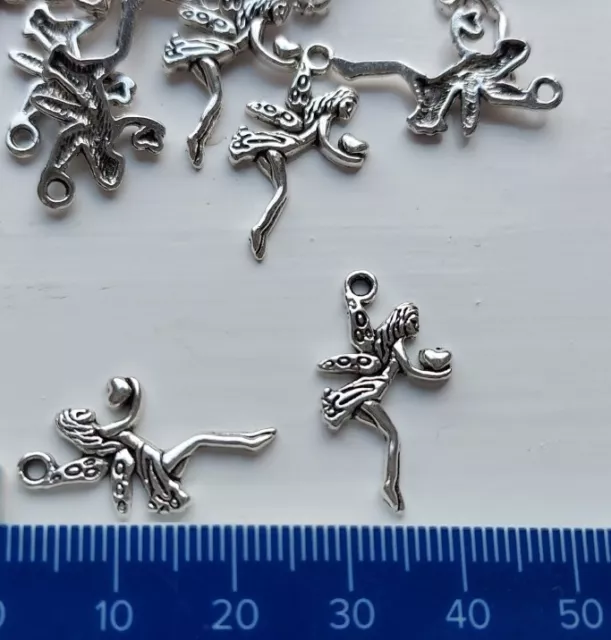 Pack of 15 Tibetan Silver Fairy Garden Charms 25mm Pendant Jewellery Making