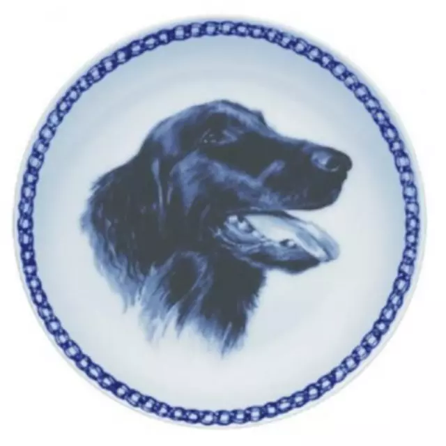Flat-Coated Retriever - Dog Plate made in Denmark from fine European Porcelain