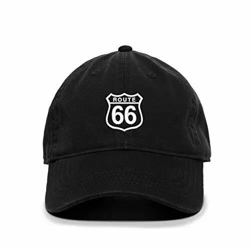 Route 66 Baseball Cap Embroidered Cotton Adjustable Dad Hat