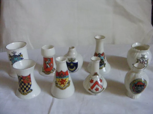 Crested China - job lot of 9 pieces of Arcadian China