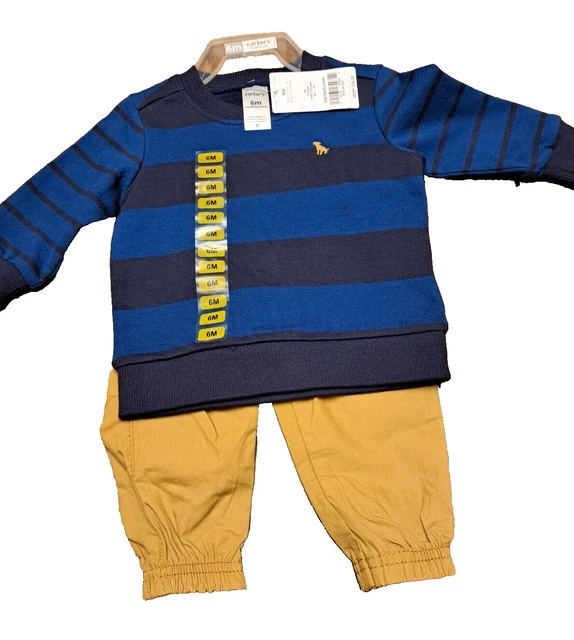 Carter's Infant Baby Boys 2-Piece Long Sleeve Playwear Set Size 6M NEW