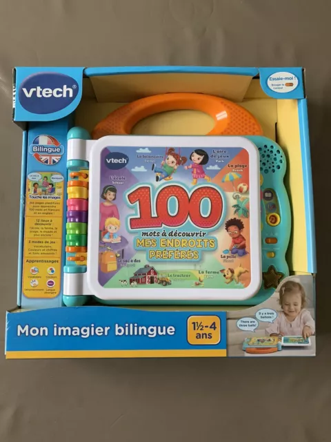 Vtech mon imagier bilingue - mes 100 endroits préférés - livre interactif  cadeau