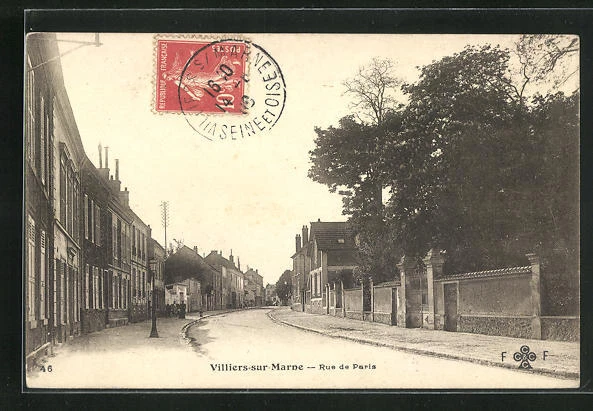 CPA Villiers-sur-Marne, Rue de Paris 1908