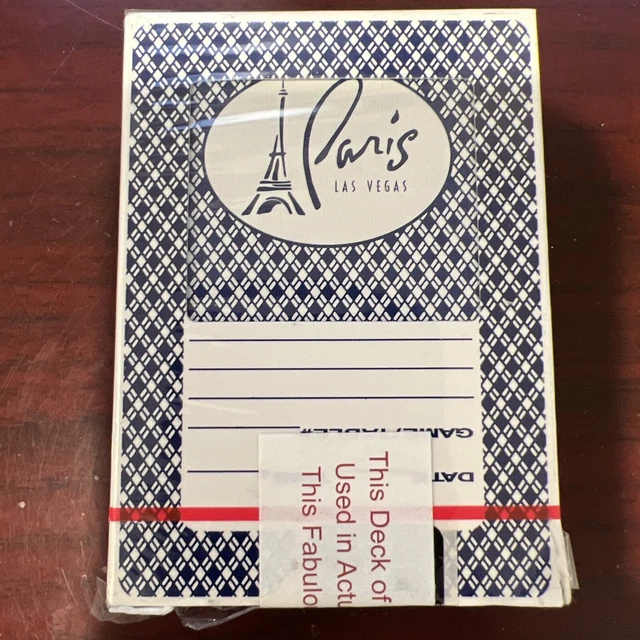 Paris Casino Las Vegas Nevada Blue Playing Cards Played Used Deck Vintage Rare