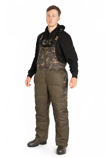 Fox RS (Rip Stop) gesteppte Camouflage/Khaki Latzhose - Karpfenangeln - alle Größen