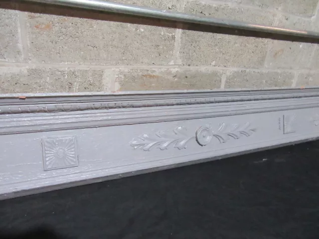 ~ ANTIQUE CARVED OAK PEDIMENT ~ 107.75 x 9.5" ~ ARCHITECTURAL SALVAGE ~ 8
