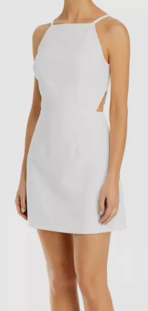 $128 French Connection Women's White Sleeveless Cutout Sheath Dress Size US 4