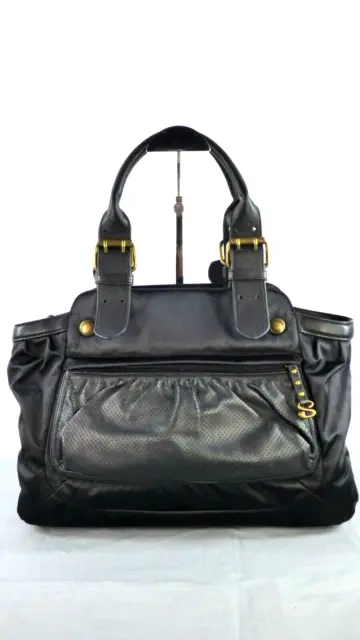 Stazione R Handbag Work Bag Ladies Black Shoulder Hobo Bag Front Pocket