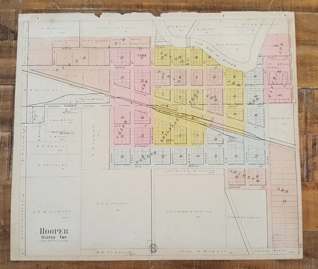 ANTIQUE OUTLINE MAP Of DODGE COUNTY Atlas Of Dodge COUNTY NE/Ogle