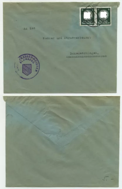 78479 - Mi.Nr. 135 - Beleg Straßenmeister Blumberg - Donaueschingen 14.9.1935