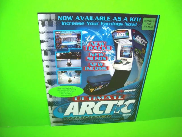 ULTIMATE ARTIC THUNDER 2000 Original Video Arcade Game Flyer Sled Racing
