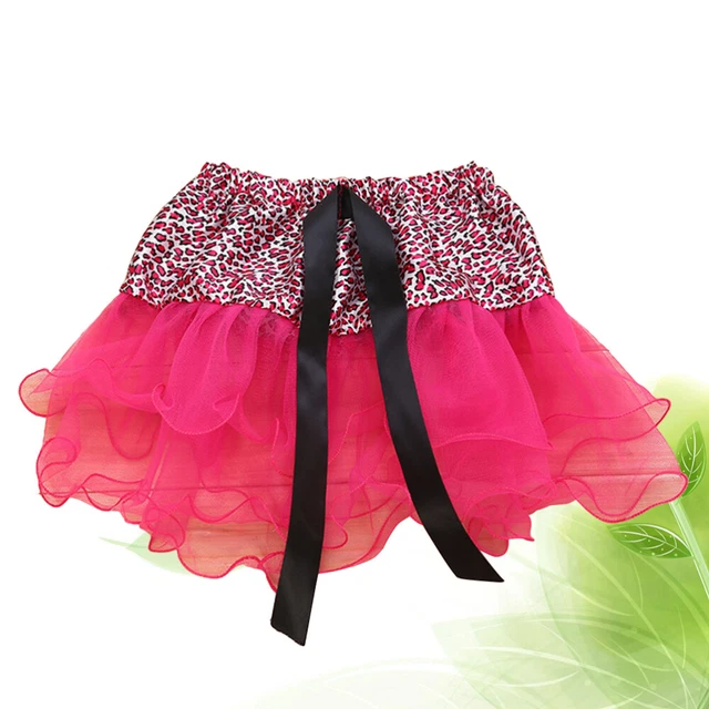 Gonna tutù con motivo leopardo ballerina-gonna a 3 strati, soffice balletto