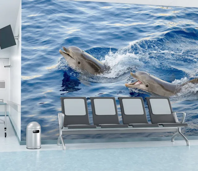 3D Ocean Dolphin O581 Wallpaper Wall Murals Removable Wallpaper Sticker Eve