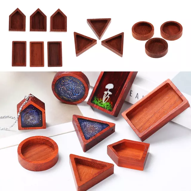 3pcs Holz Charms Anhänger Rohlinge Fassungen für Cabochons Halskette Bastel