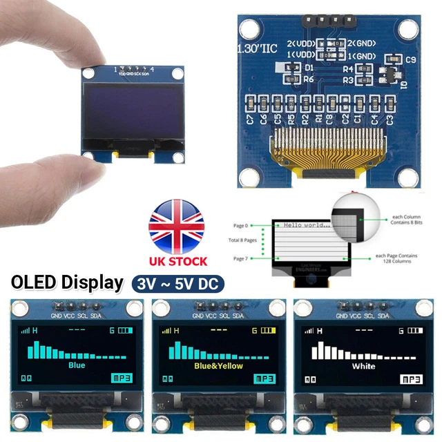 OLED DISPLAY 0.96& 128x64 I2C SSD1306 for Arduino Uno Mega 2560 for ...