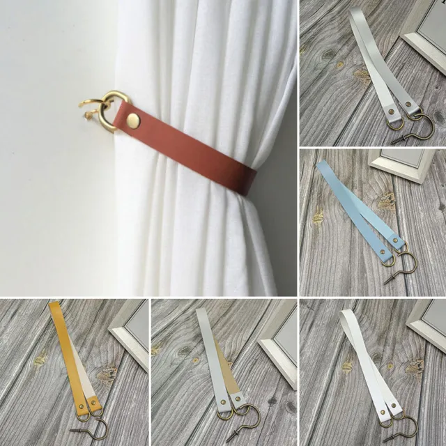 PU Curtain Holder Rope  Tieback Strap Buckle Curtains Holdback Clip Satin Voile