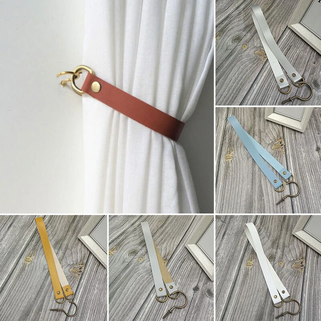 PU Curtain Holder Rope  Tieback Strap Buckle Curtains Holdback Clip Satin Voile