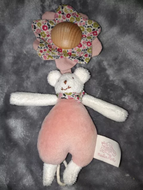Moulin Roty  Myrtille Et Capucine Rose doudou attache tétine TTBE