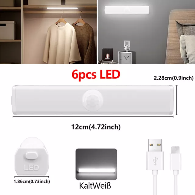 2x Unterbauleuchte LED Lichtleiste Lampe Beleuchtung Küchen-Schrank-Leuchte USB