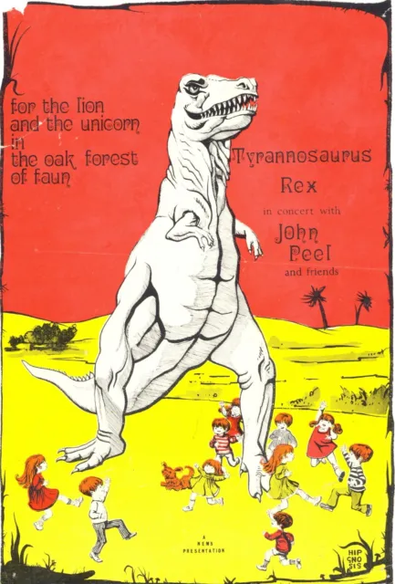 Tyrannosaurus Rex / John Peel And Friends 1969 First Printing Handbill / Vg 2 Ex