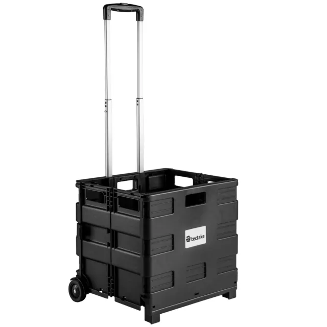 Chariot de courses pliable 35kg trolley de shopping avec 2 roues 2