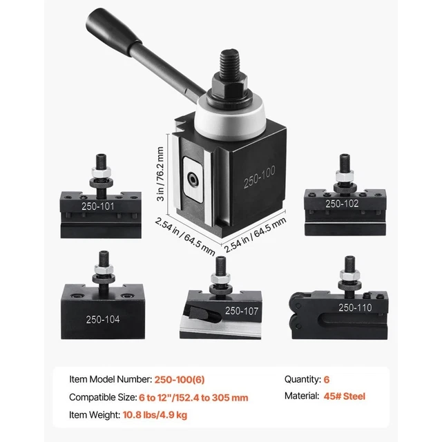 Post Tool Computer VEVOR 6 PC Quick Change Tool Post Set. (250-100) $91.66 - PicClick CA