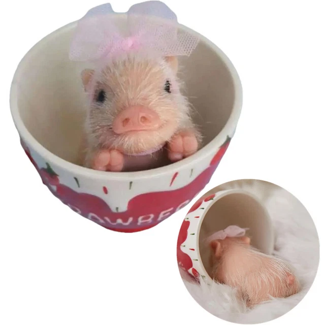 Cute Mini Reborn Piglet Full Body Silicone Piglet Dolls Bebe Reborn Smile Piglet