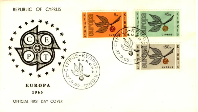 CIPRO - 1965 - FDC - Europa - Ramo con tre foglie e lettere CEPT.+d