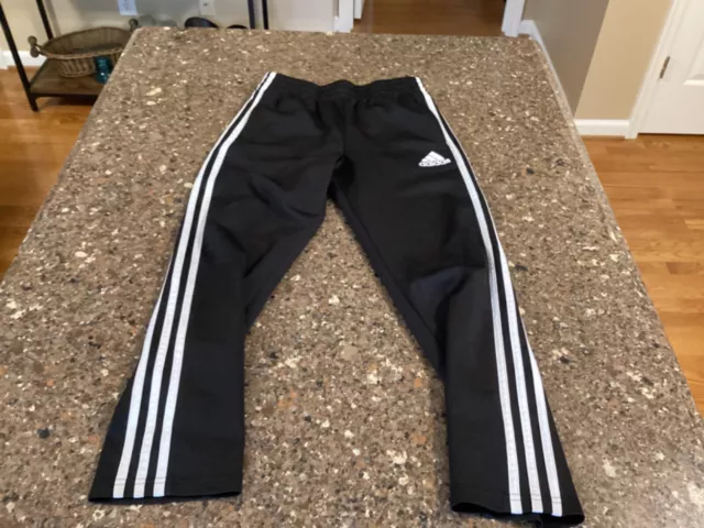 Adidas 3 Stripe Training/Soccer/ Workout Pants Youth Medium (10-12) Black