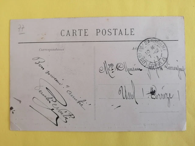 CPA PERSONNALITÉ Écrite à Mme et Mr Joseph LIMOUJOUX Salaisons USSEL Corrèze