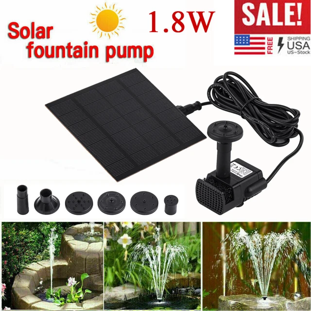 Filtro sumergible de fuente de energía panel solar de 1,8 W piscina jardín estanque
