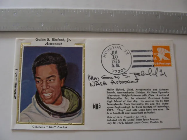Authentic Astronaut Guion Bluford Hand-Signed/Autographed Postal Cover NASA
