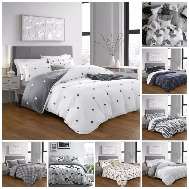 Luxury Reversible Duvet Cover Quilt Cover Bedding Set Single Double King Size