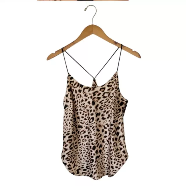 Victoria's Secret Leopard Print Racerback Cami Satin Animal Print Small