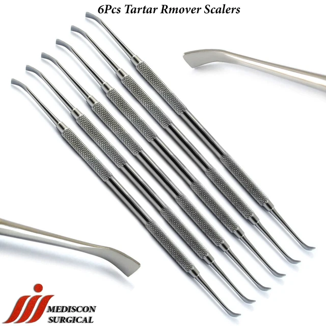 6 Pieces Double Ended Tartar Removal Tool Scraper Calculus Plaque Remover Scaler
