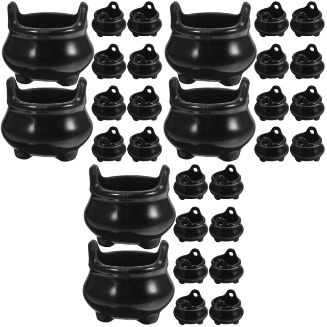 30 Pcs Miniature Witch Cauldron Mini Cauldron Model Halloween Mini Cauldron