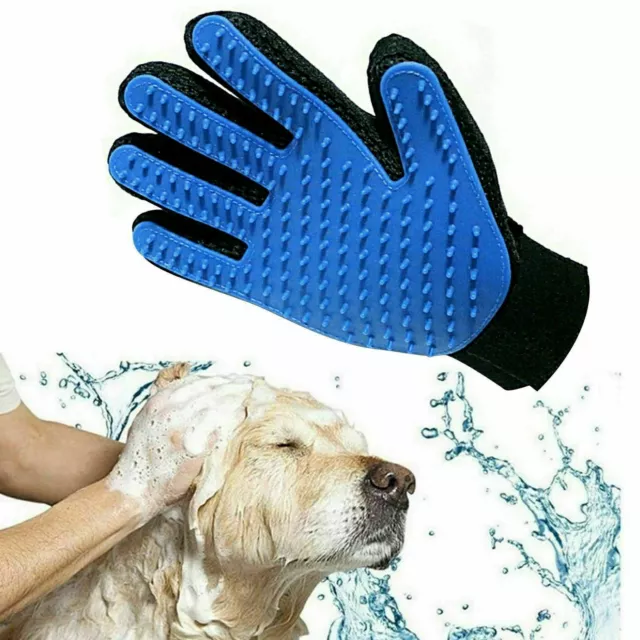 Pet Hair Remover Glove Brush Dog Cat Grooming Massage Soft Bath Deshedding Comb