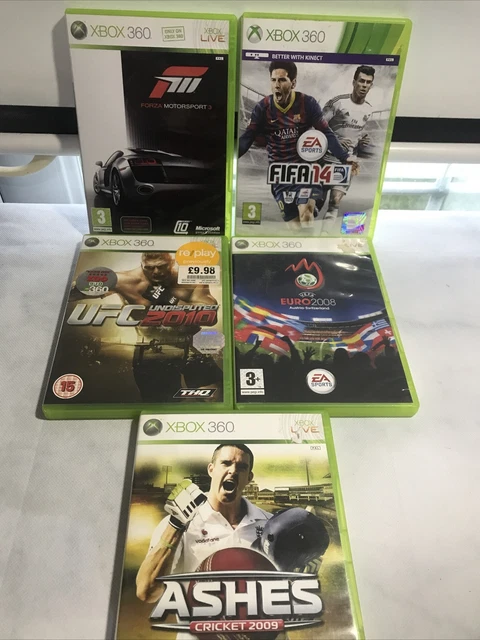 5x XBOX 360 Sport Games Pacchetto - PAL- CENERE 2009, EURO 2008, UFC 2010, FORZA 3