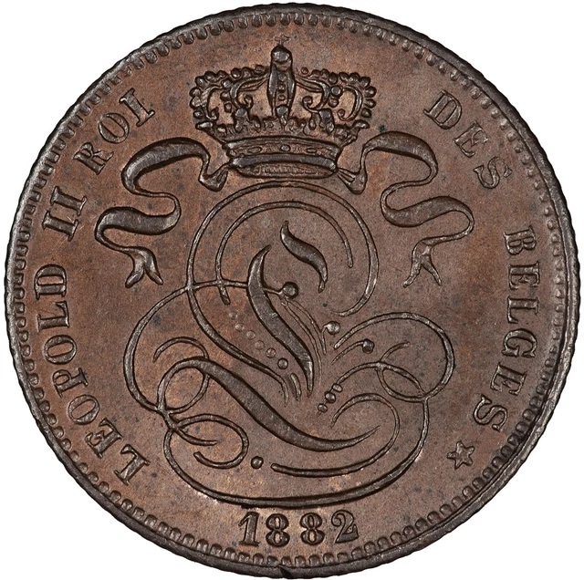 Belgium 1882 Centime (French) UNC SOME RED